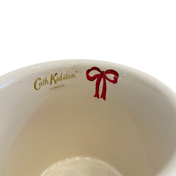 Set of 2 Cath Kidston CHRISTMAS Red Bow Animal Garland Mug Holiday Tea Cup New - Picture 7 of 15